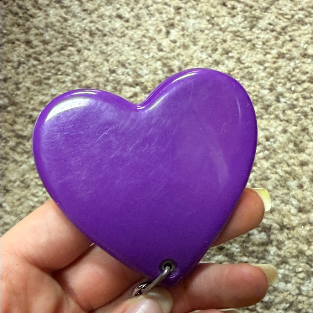 Purple Heart-Shaped Compact Mirror - Picture 3 of 6